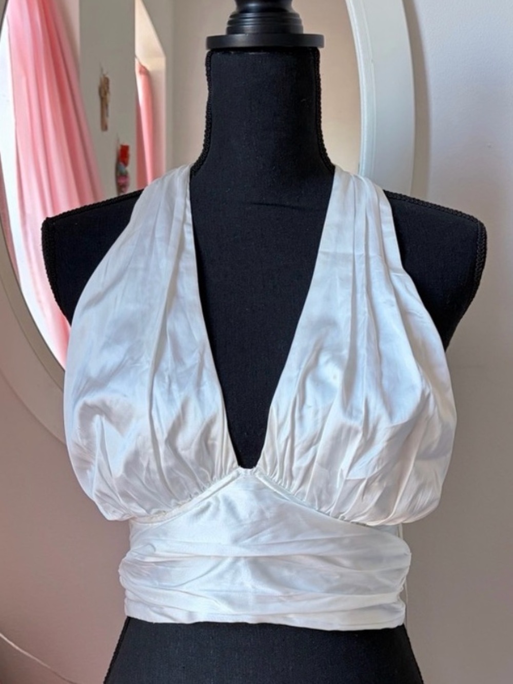 DO+BE Elegant White Halter Top